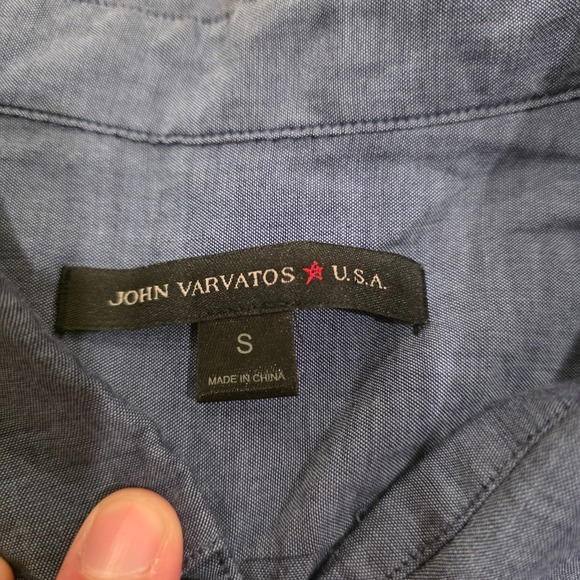 John Varvatos USA Dress Shirt Men's Size S Blue Cotton Casual Preppy Business - Picture 2 of 8